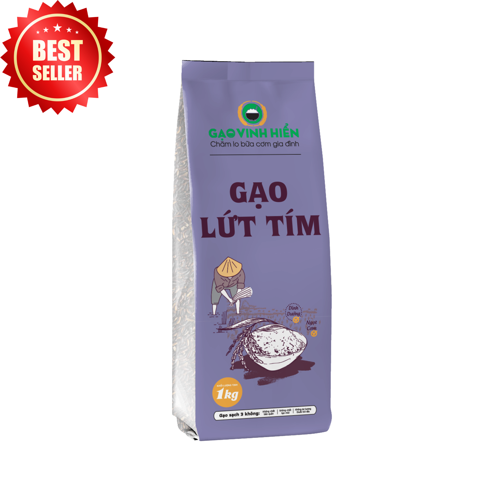  Gạo Lứt Tím Vinh Hiển- Túi 1KG 