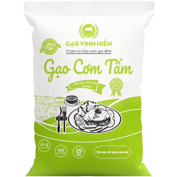  Gạo Cơm Tấm Vinh Hiển Túi 25KG 