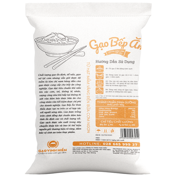  Gạo Bếp Ăn Vinh Hiển túi 25kg 