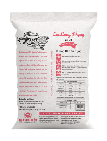  Gạo Cơm Niêu Lài Long Phụng Vinh Hiển 25KG 