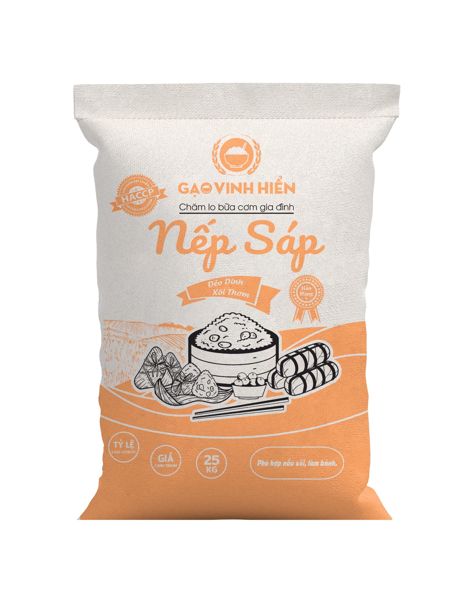  Gạo Nếp Sáp Vinh Hiển 25KG 