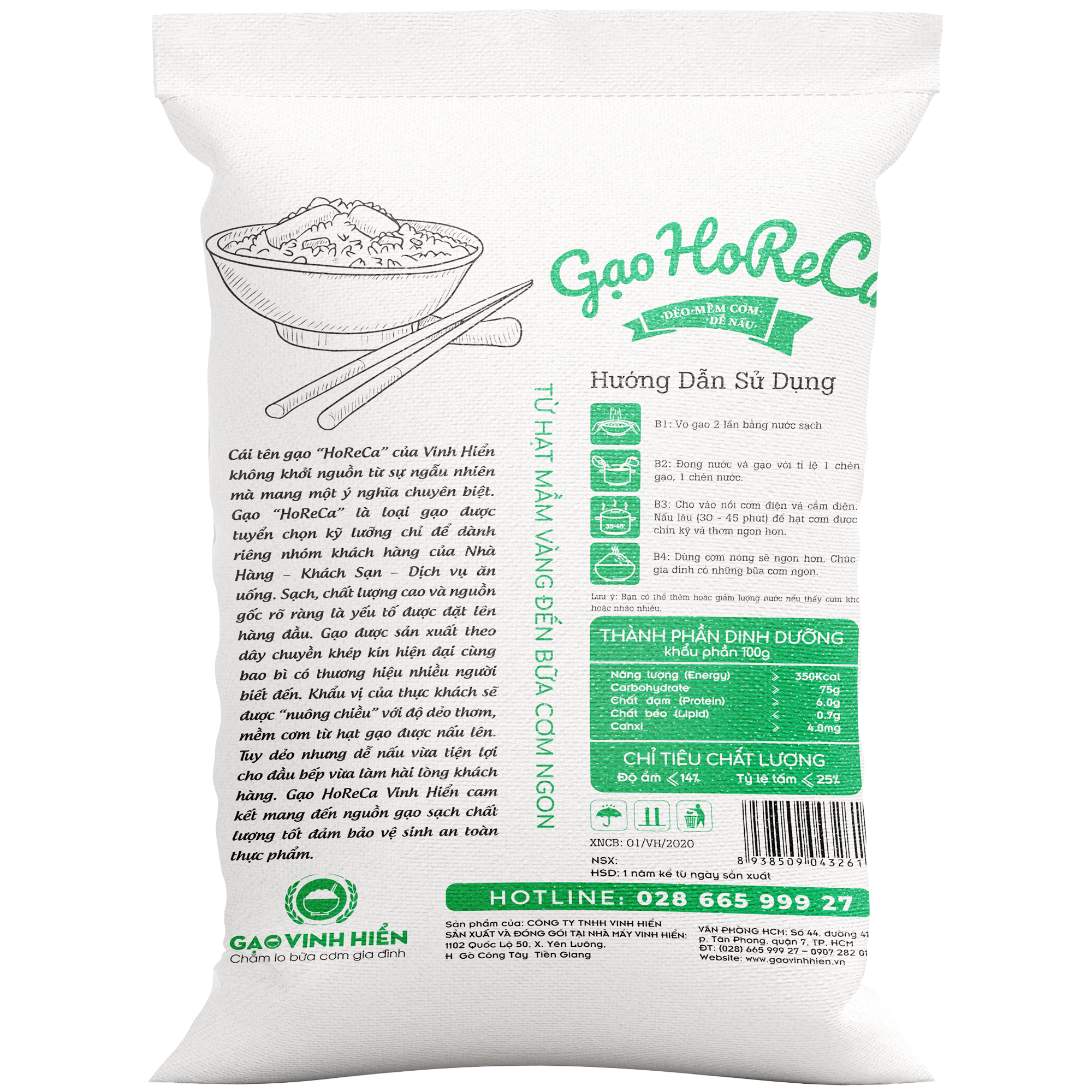  Gạo HoReCa Vinh Hiển túi 25kg 