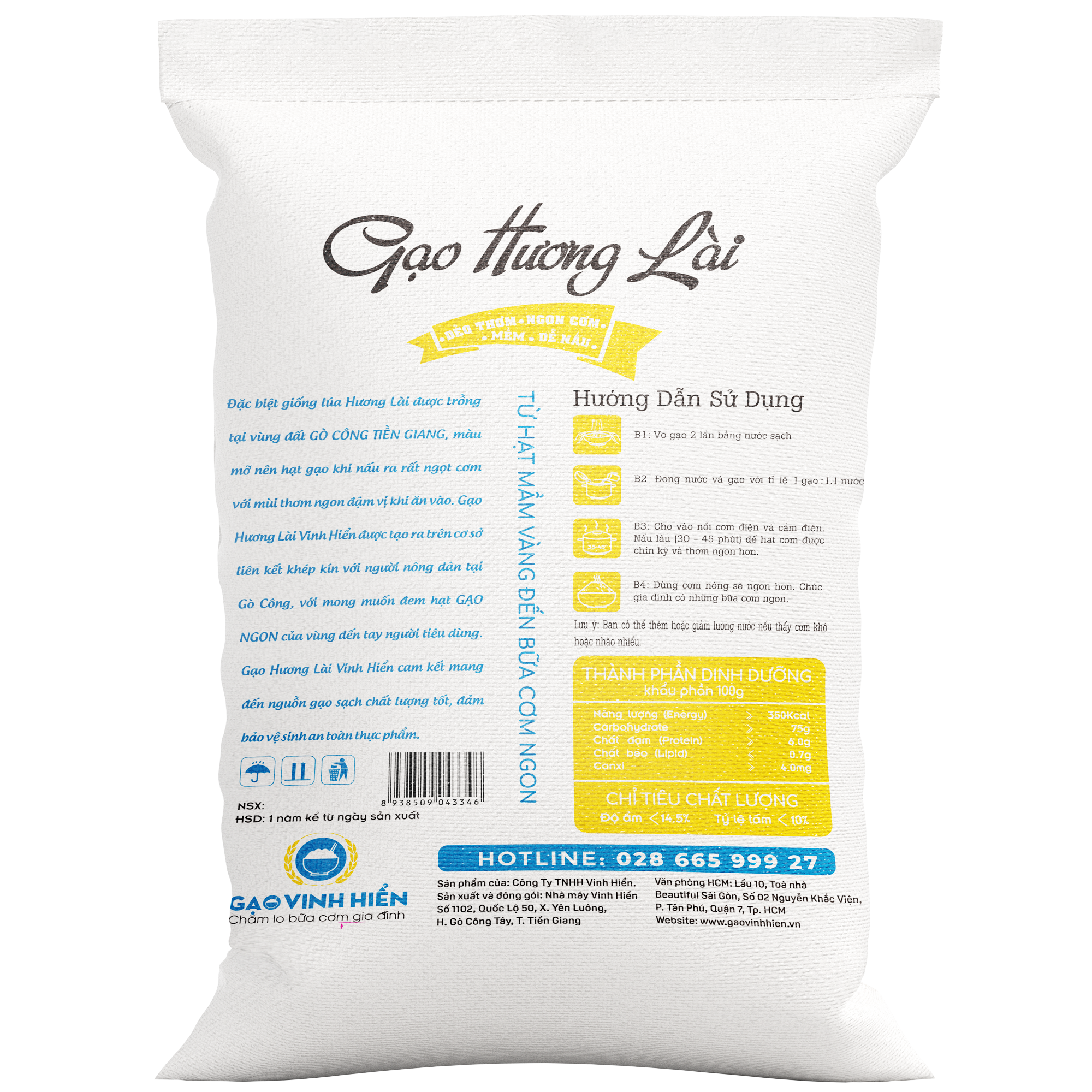  Gạo Hương Lài Vinh Hiển túi 25kg 