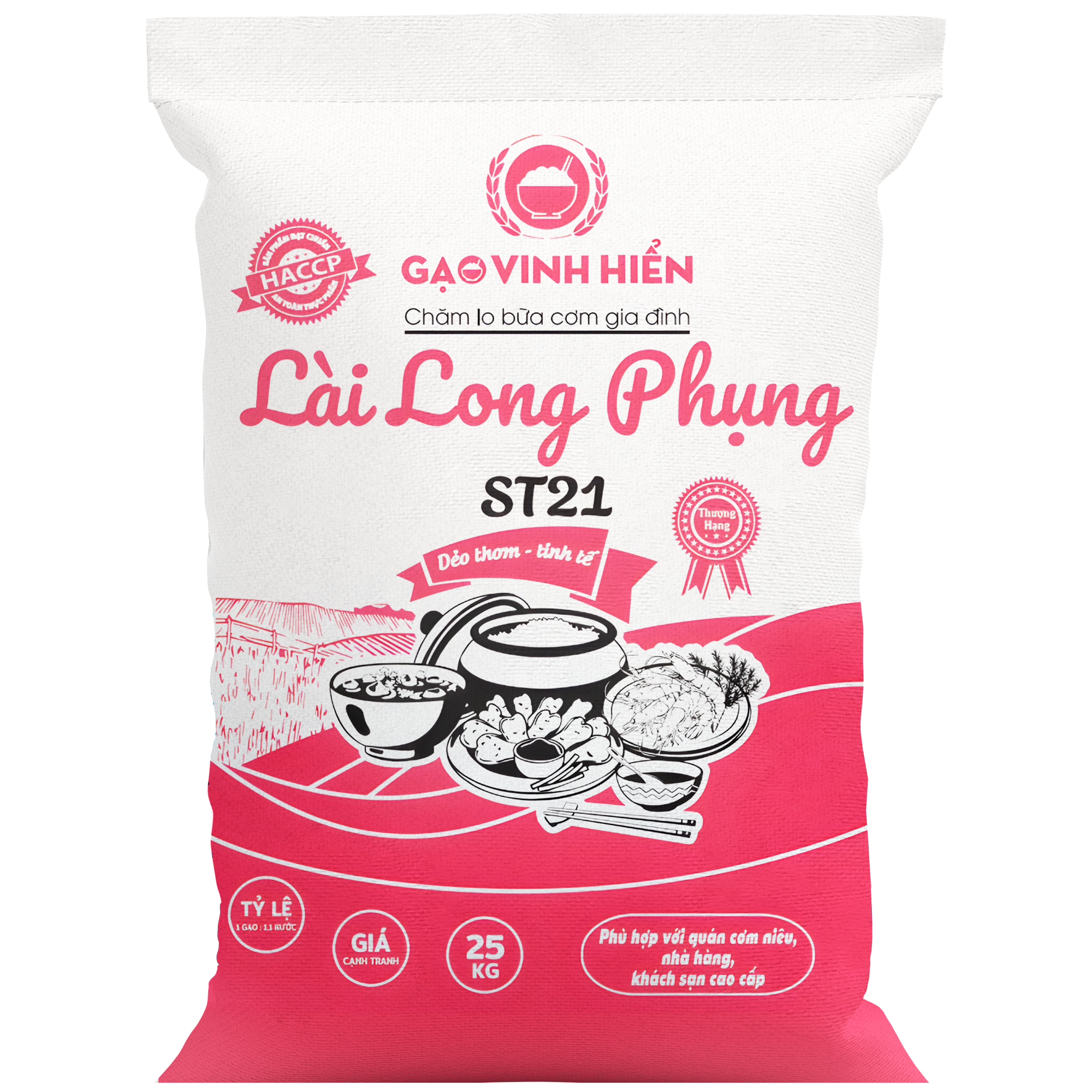  Gạo Cơm Niêu Lài Long Phụng Vinh Hiển 25KG 