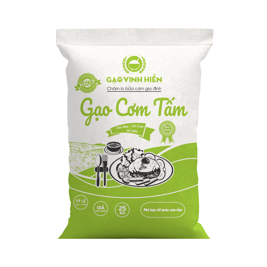  Gạo Cơm Tấm Vinh Hiển Túi 25KG 