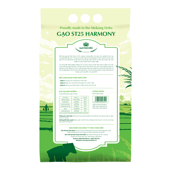  Gạo ST25 Harmony Vinh Hiển- Vị ngon hòa quyện 