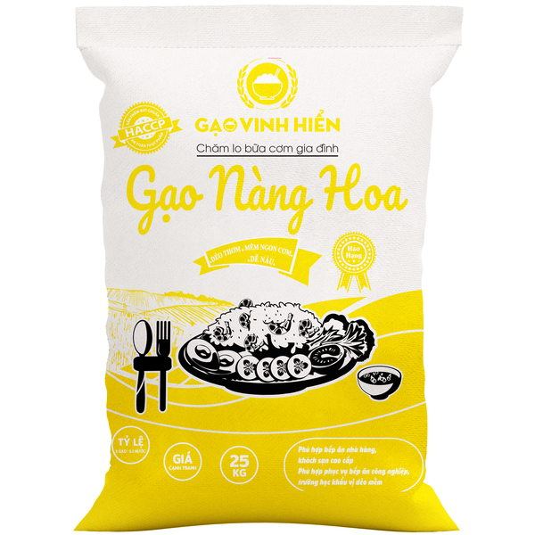  Gạo Nàng Hoa Vinh Hiển túi 25kg 