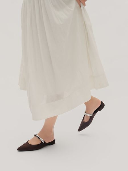 Giày Bệt Floralpunk Diana Mules - Suede Brown
