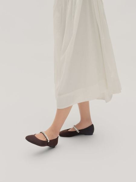Giày Búp Bê Floralpunk Diana Ballerina Flats - Suede Brown