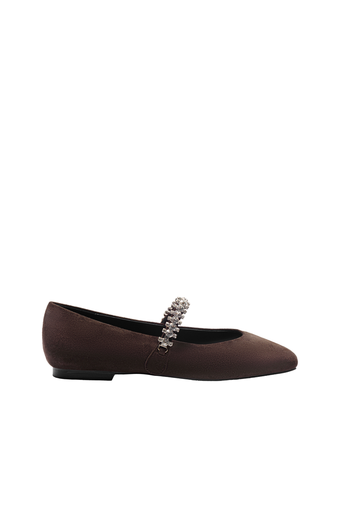 Giày Búp Bê Floralpunk Diana Ballerina Flats - Suede Brown