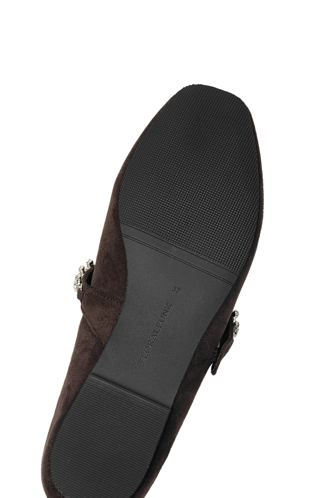 Giày Búp Bê Floralpunk Diana Ballerina Flats - Suede Brown