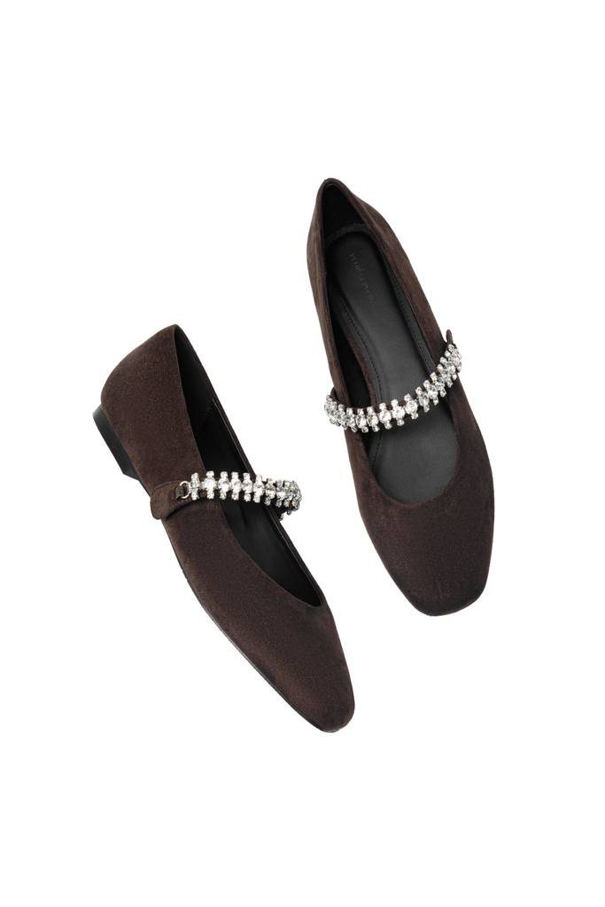 Giày Búp Bê Floralpunk Diana Ballerina Flats - Suede Brown