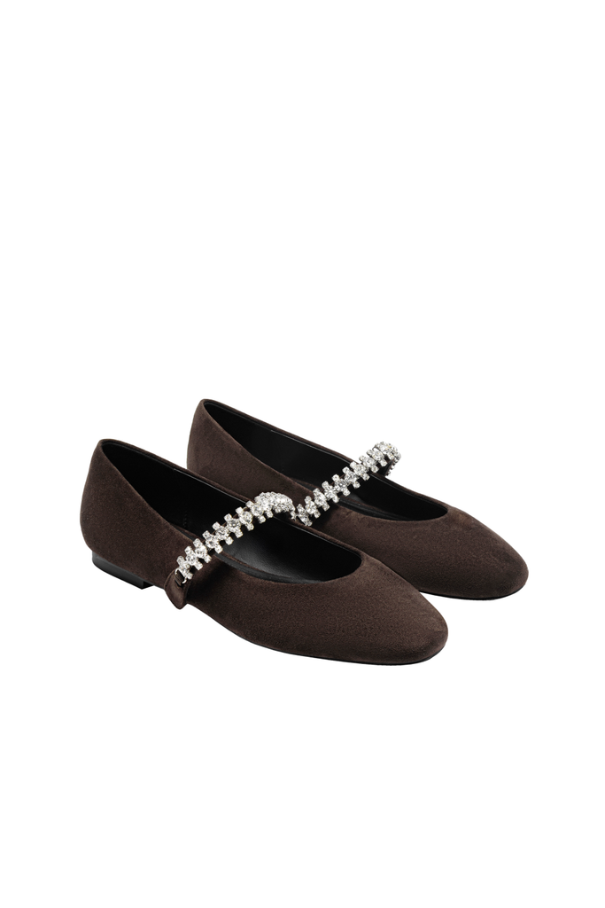 Giày Búp Bê Floralpunk Diana Ballerina Flats - Suede Brown