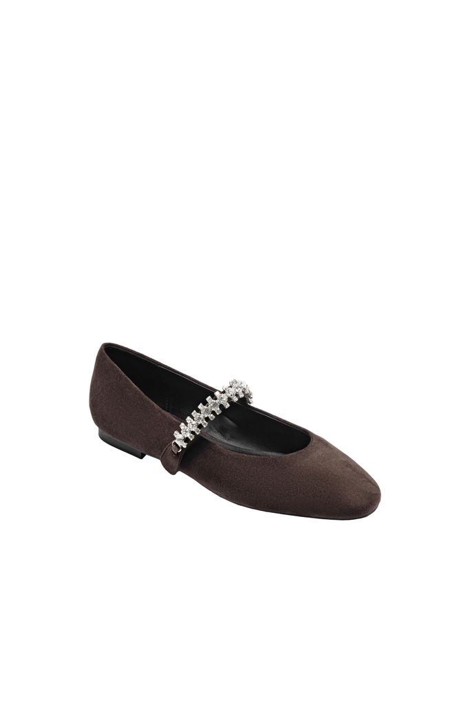 Giày Búp Bê Floralpunk Diana Ballerina Flats - Suede Brown