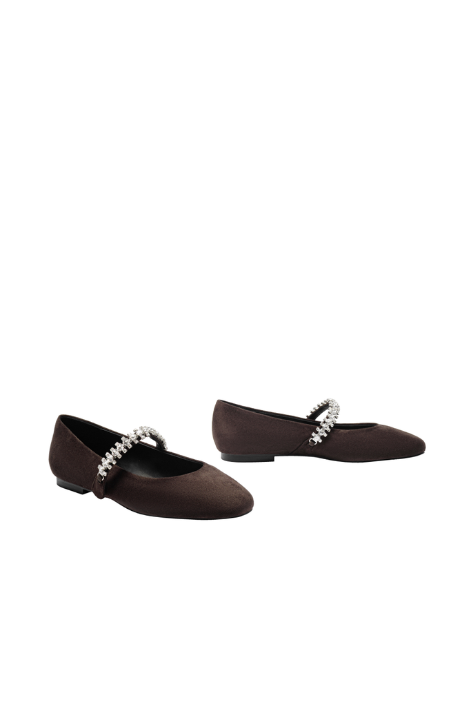 Giày Búp Bê Floralpunk Diana Ballerina Flats - Suede Brown