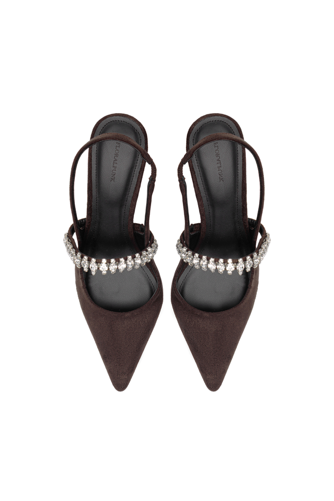 Giày Đế Xuồng Floralpunk Diana Wedges - Suede Brown