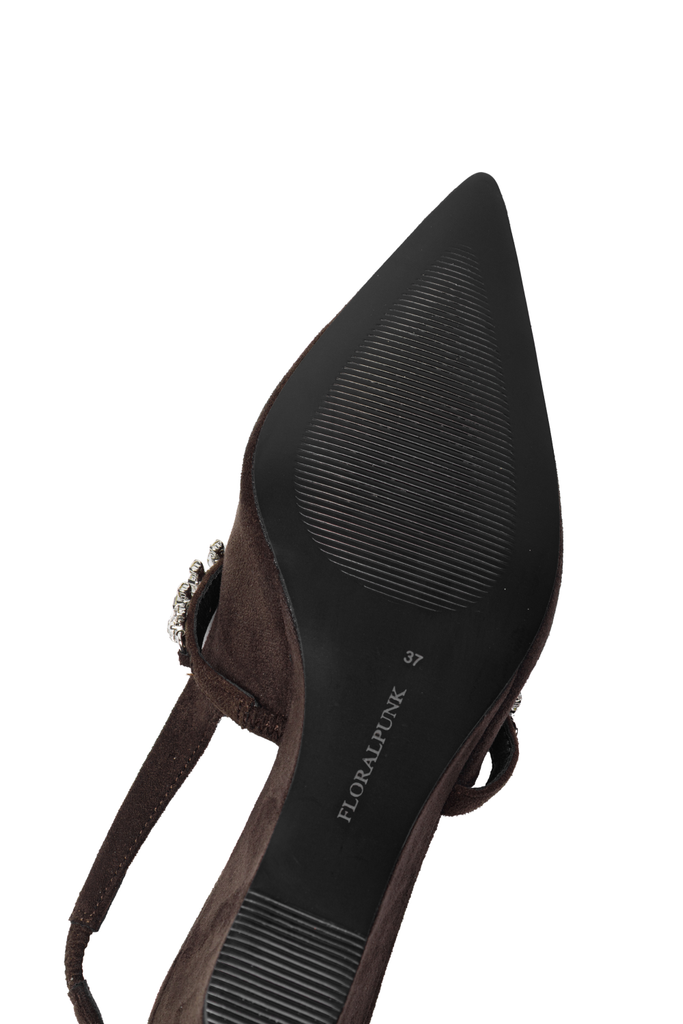 Giày Đế Xuồng Floralpunk Diana Wedges - Suede Brown