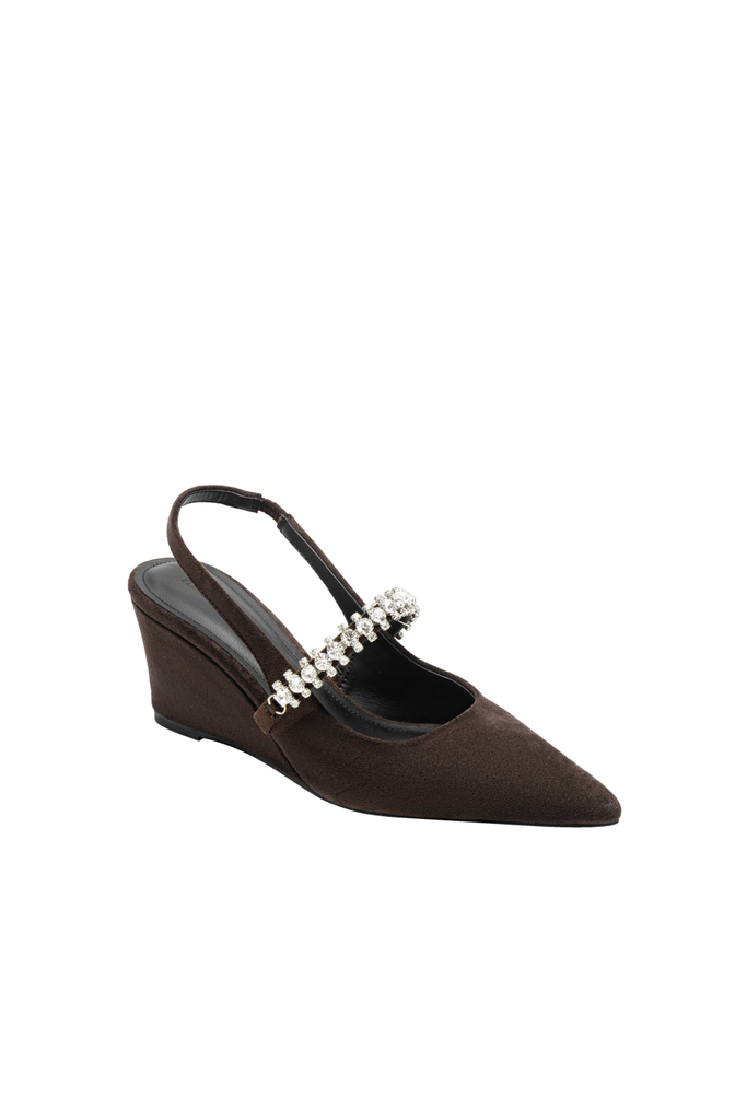 Giày Đế Xuồng Floralpunk Diana Wedges - Suede Brown