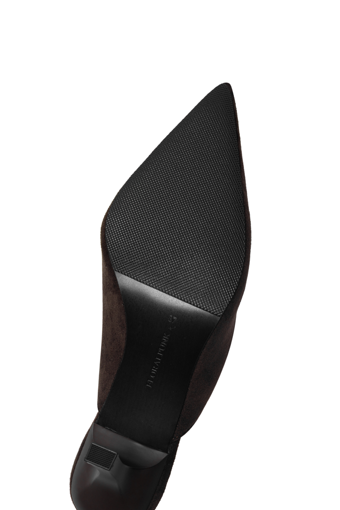 Giày Cao Gót Floralpunk Diana Pointy Mules - Suede Brown