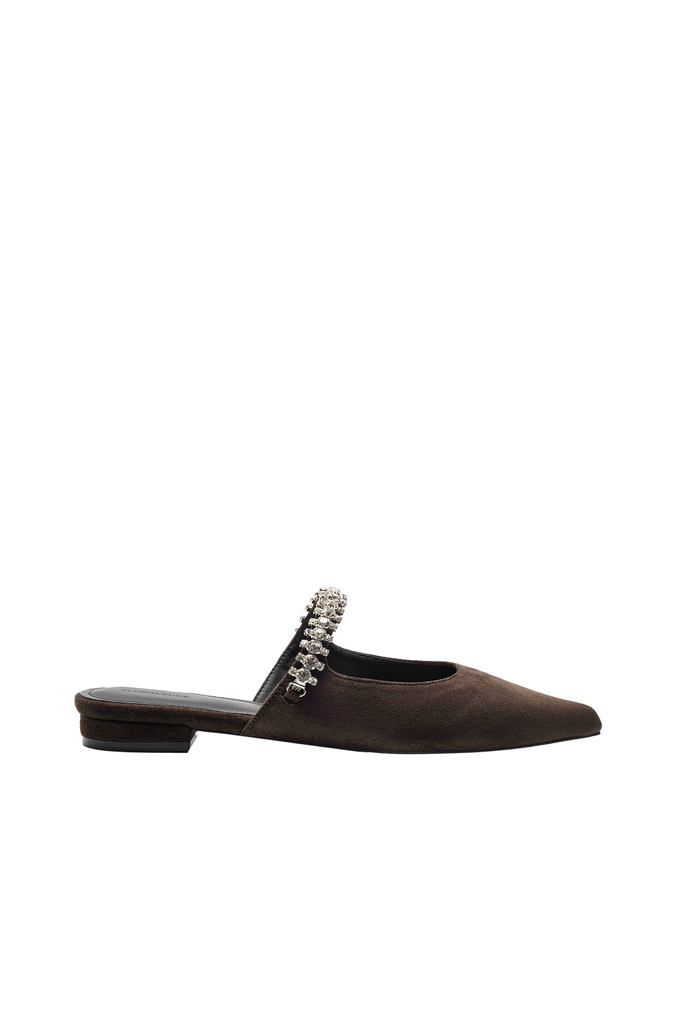Giày Bệt Floralpunk Diana Mules - Suede Brown