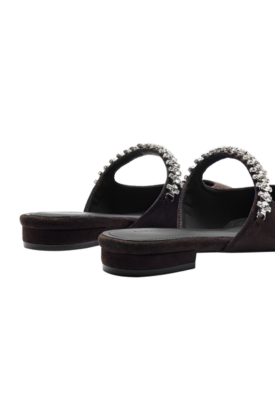 Giày Bệt Floralpunk Diana Mules - Suede Brown