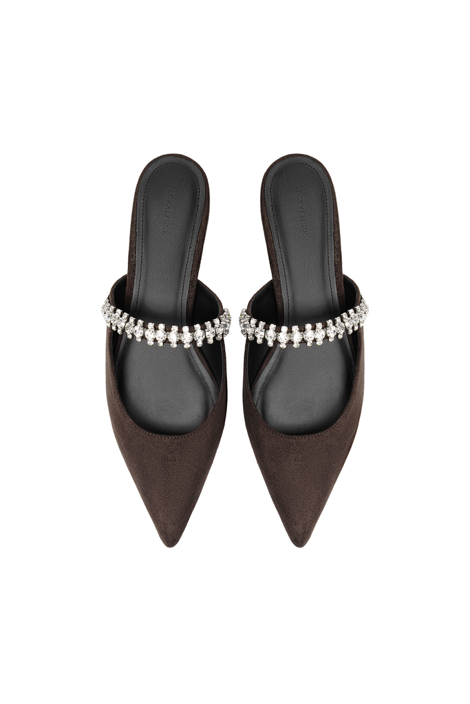 Giày Bệt Floralpunk Diana Mules - Suede Brown