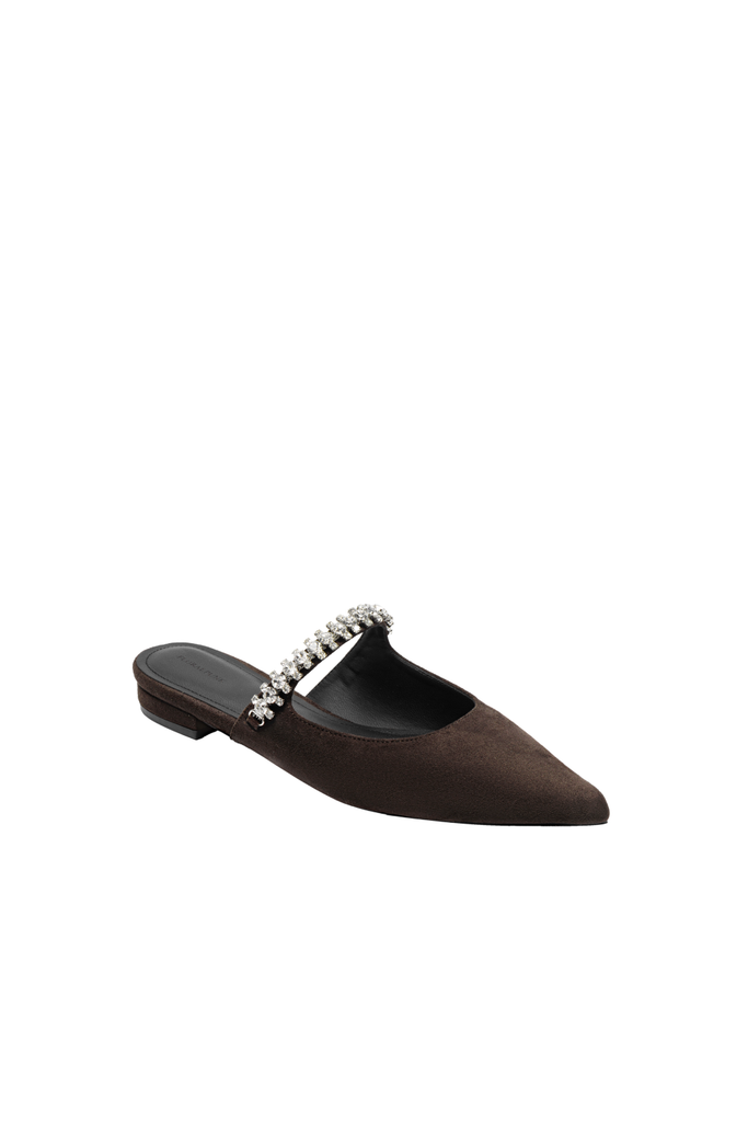 Giày Bệt Floralpunk Diana Mules - Suede Brown