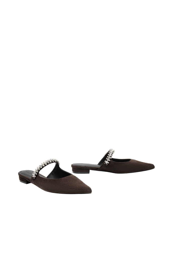 Giày Bệt Floralpunk Diana Mules - Suede Brown