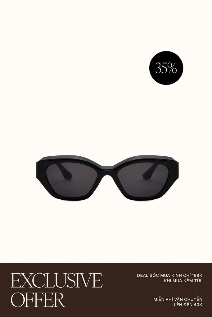 Mắt Kính Floralpunk Arden Sunglasses - Black