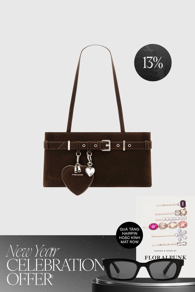 Túi Xách Floralpunk Belt Bag - Suede Brown