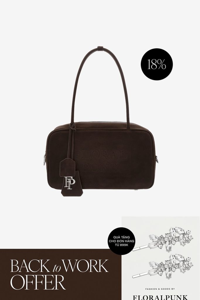 Túi Xách Floralpunk Berlin Briefcase Small - Suede Brown