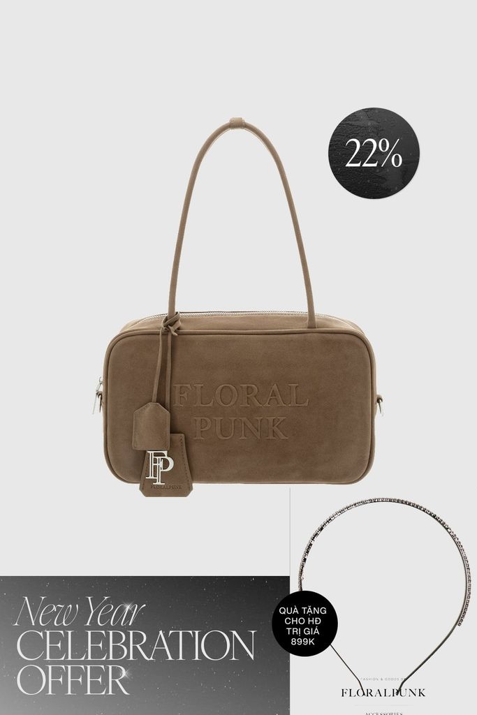 Túi Xách Floralpunk Berlin Briefcase Small - Suede Teddy