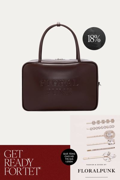 Túi Xách Floralpunk Berlin Briefcase Bag - Brown