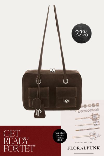 Túi Xách Floralpunk Berlin Pocket Box Bag - Suede Brown
