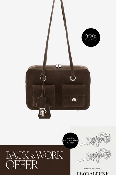 Túi Xách Floralpunk Berlin Pocket Box Bag - Suede Brown