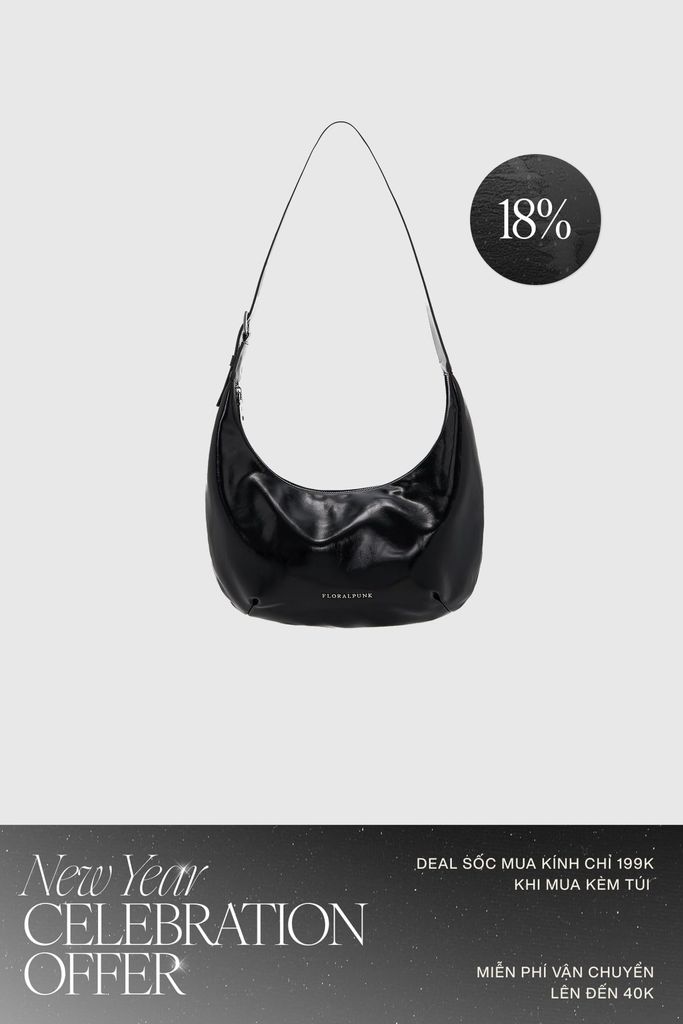 Túi Xách Floralpunk Brooklyn Slouchy - Black