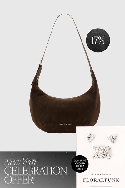 Túi Xách Floralpunk Brooklyn Slouchy - Suede Brown