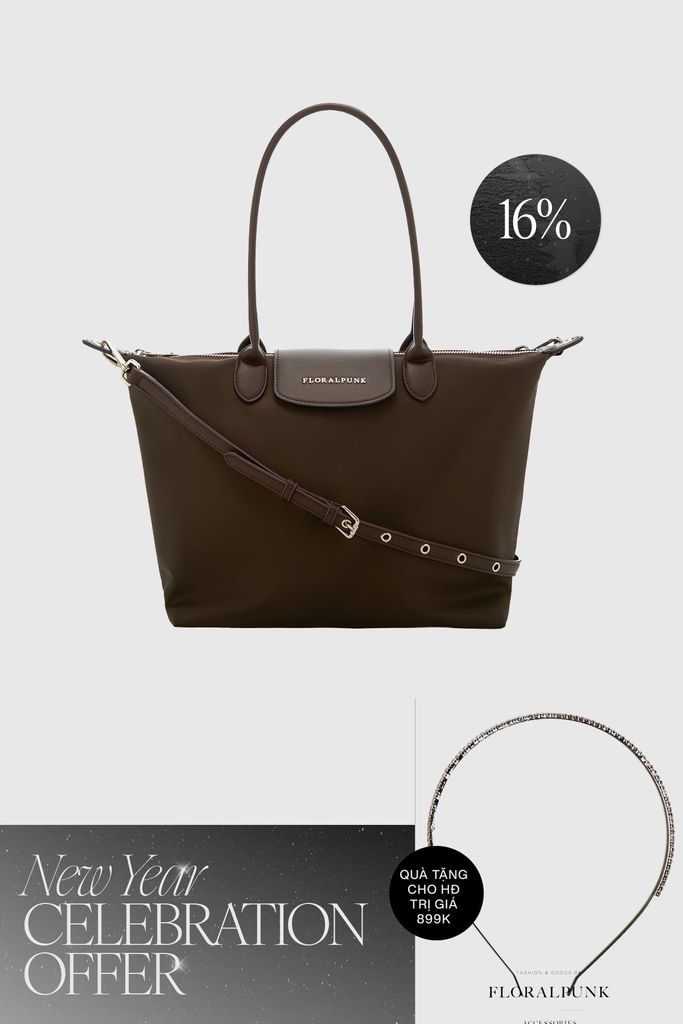Túi Xách Floralpunk City Tote Bag - Brown