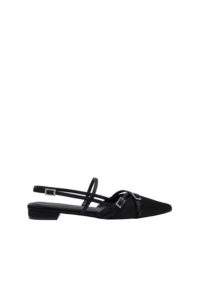 Giày Bệt Floralpunk Crystal Clasp Flats - Satin