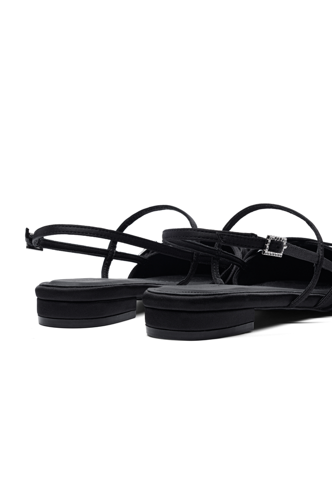 Giày Bệt Floralpunk Crystal Clasp Flats - Satin