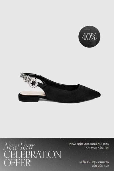 Giày Bệt Floralpunk Crystal Slingback Flats