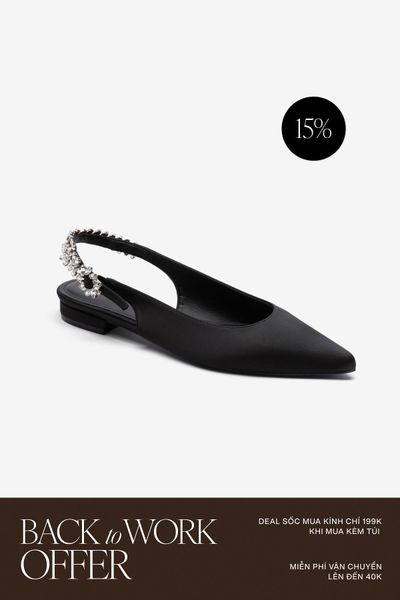 Giày Bệt Floralpunk Crystal Slingback Flats