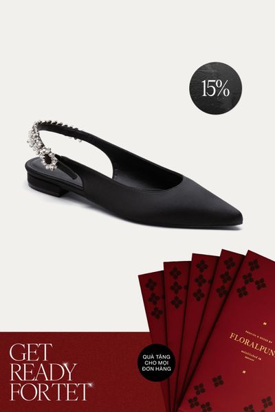 Giày Bệt Floralpunk Crystal Slingback Flats