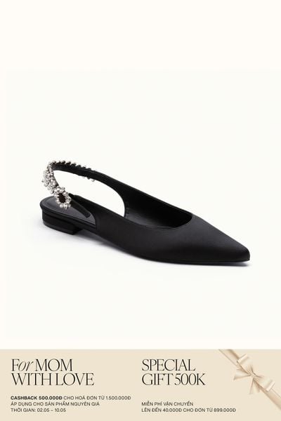 Giày Bệt Floralpunk Crystal Slingback Flats