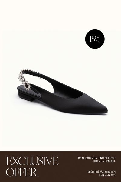 Giày Bệt Floralpunk Crystal Slingback Flats