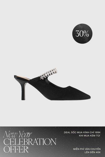 Giày Cao Gót Floralpunk Diana Pointy Mules - Satin