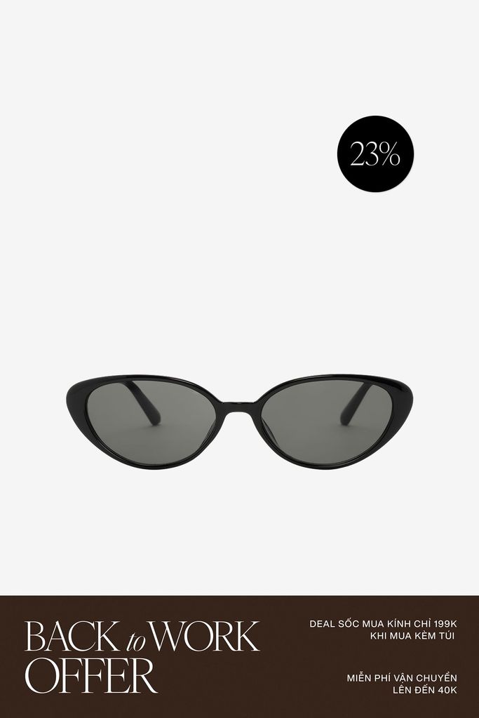 Mắt Kính Floralpunk Hallie Sunglasses - Black