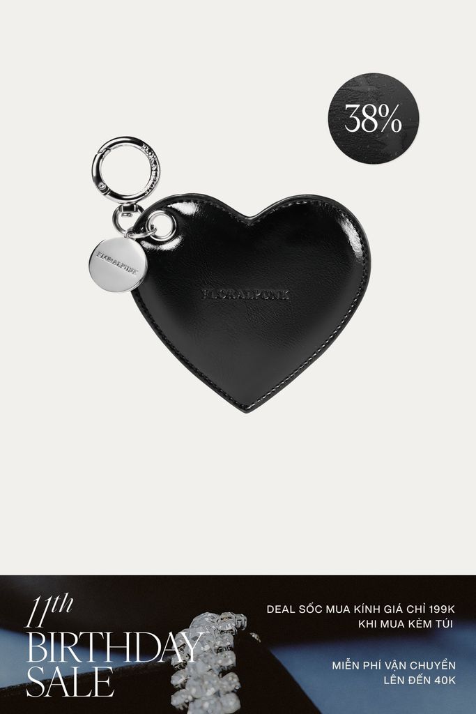 Phụ Kiện Floralpunk Heart Charm - Matte Black