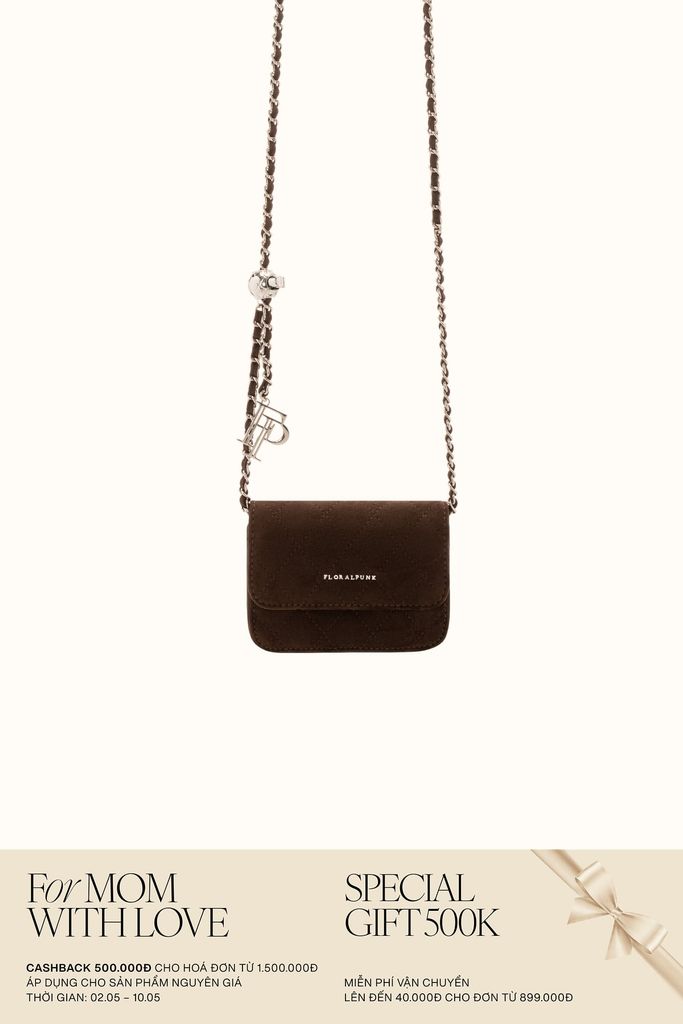 Túi Xách Floralpunk Ivy Chain Mini Suede Brown
