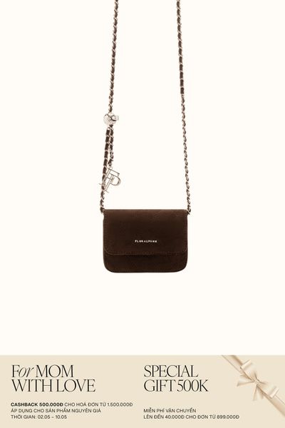 Túi Xách Floralpunk Ivy Chain Mini Suede Brown